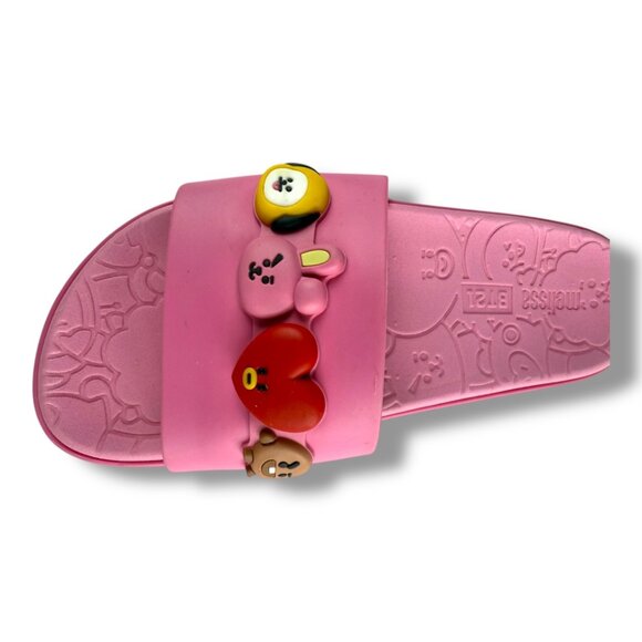 Melissa Beach Slide Sandal Next Gen + BT21 Pink Size W8 EU39 - Picture 8 of 10